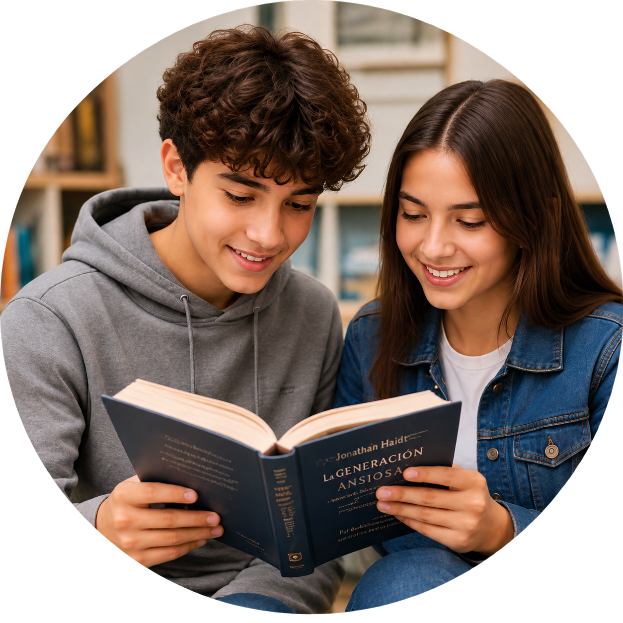 Jóvenes compartiendo una lectura