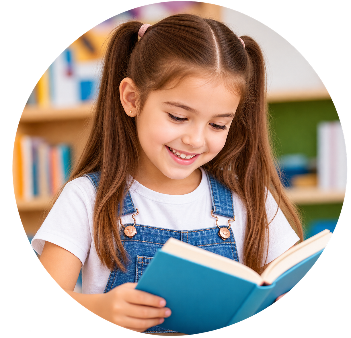 Niña disfrutando de la lectura
